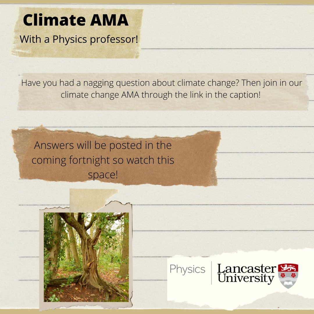 Please ask away at:forms.gle/KtZGJ7y5Pkwzkc…

I will be closing the survey at 20:00 on the 21/11/2021 so please get your questions in before then! - SH

#ClimateChage #AMA