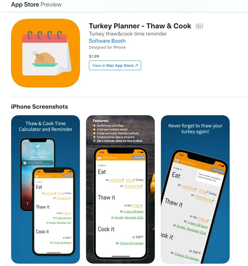 programDave's tweet image. 🦃 📙  Day 5 - Turkey Planner got approved by Apple! Check it out: buff.ly/3DbLc8R
#buildinpublic @buildinpublic_ @_BuildInPublic_ #turkeyPlannerApp
