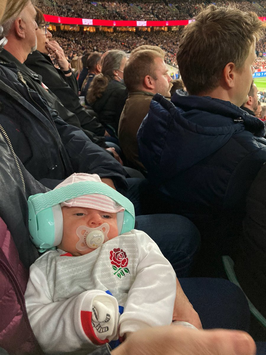 j_h_parry's tweet photo. First of many trips to Twickenham aged 6 weeks for #ENGvAUS !
#WearTheRose #welcomebackfans #englandrugby #AutumnNationsSeries https://t.co/Lt2HhHZgHL