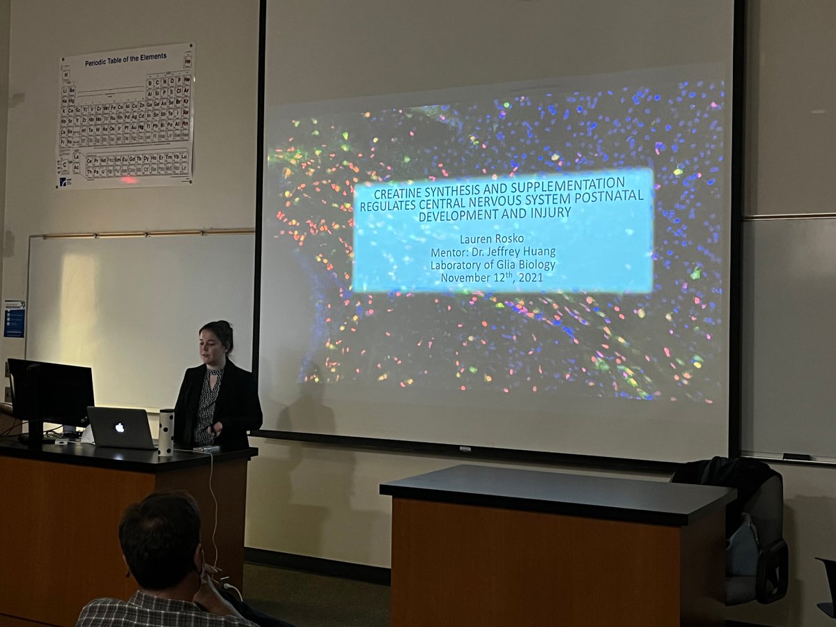 jeffreyhuang's tweet photo. I'm happy to announce that @lauren_rosko from my lab has successfully defended her thesis on creatine and oligodendrocyte energetics. Lauren will be starting a postdoc in Vittorio Gallo's lab next week! Congratulations Dr. Rosko on your excellent achievement, we will miss you!!🙂 https://t.co/5sGhDnsSZB