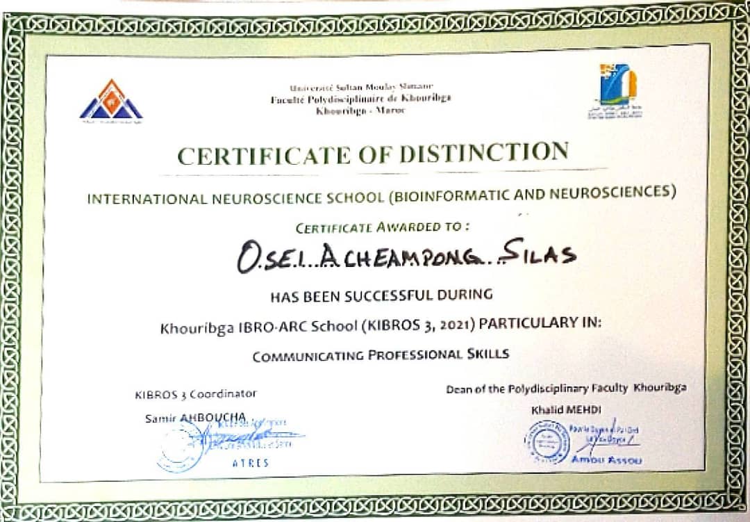 nanakwa33961831's tweet photo. Yours truly was awarded as the best presenter among distinguished young African neuroscientists at an IBRO school in Khourigba, Morocco.
@sopps_ucc @TheBaleLab @ibroSecretariat @davilami1401 @rpbiney @DinlerAntunes @Elofam1 https://t.co/OaDeEtbxe5