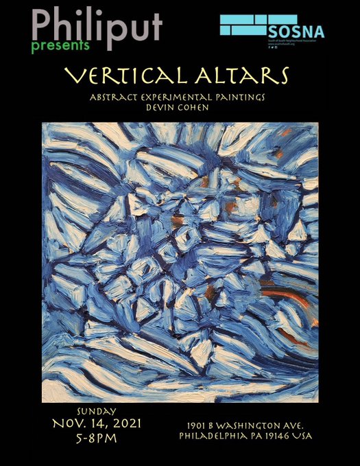luisricardo_com's tweet photo. Shoutout to my mate the fabulous poet and painter @alienarchitect / Devin Cohen 
A creative hurricane, and his exhibition Vertical Altars opening on Nov 14 in #Philadelphia #DevinCohen #Philiput  @MartellRebeca 
Also: Listen to the guy, please 🎶🔊 https://t.co/Etw4z3JGzp https://t.co/6QQBI8zr4L