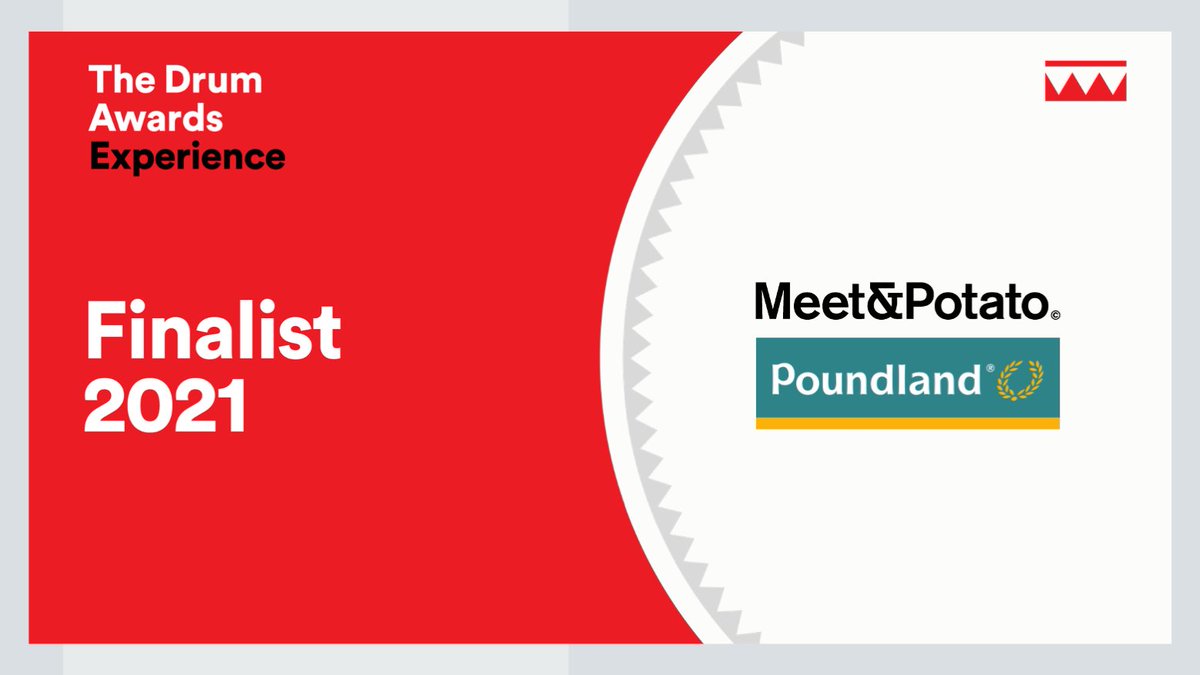 Nominated in The Drum Experience Awards for our work with client @poundland Another win would score an awards hat-trick for this project🤞🏻Wish us luck☘️@thedrum #TheDrumAwards