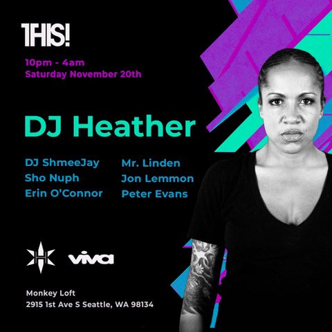 djheather's tweet photo. #Incoming #SaturdaysInNovember @vivarecordings #Seattle #MonkeyLoft #Chicago My residency #LakeEffect @SmartBar with @djmarkfarina 💥💥 https://t.co/JiEwcuNOvA