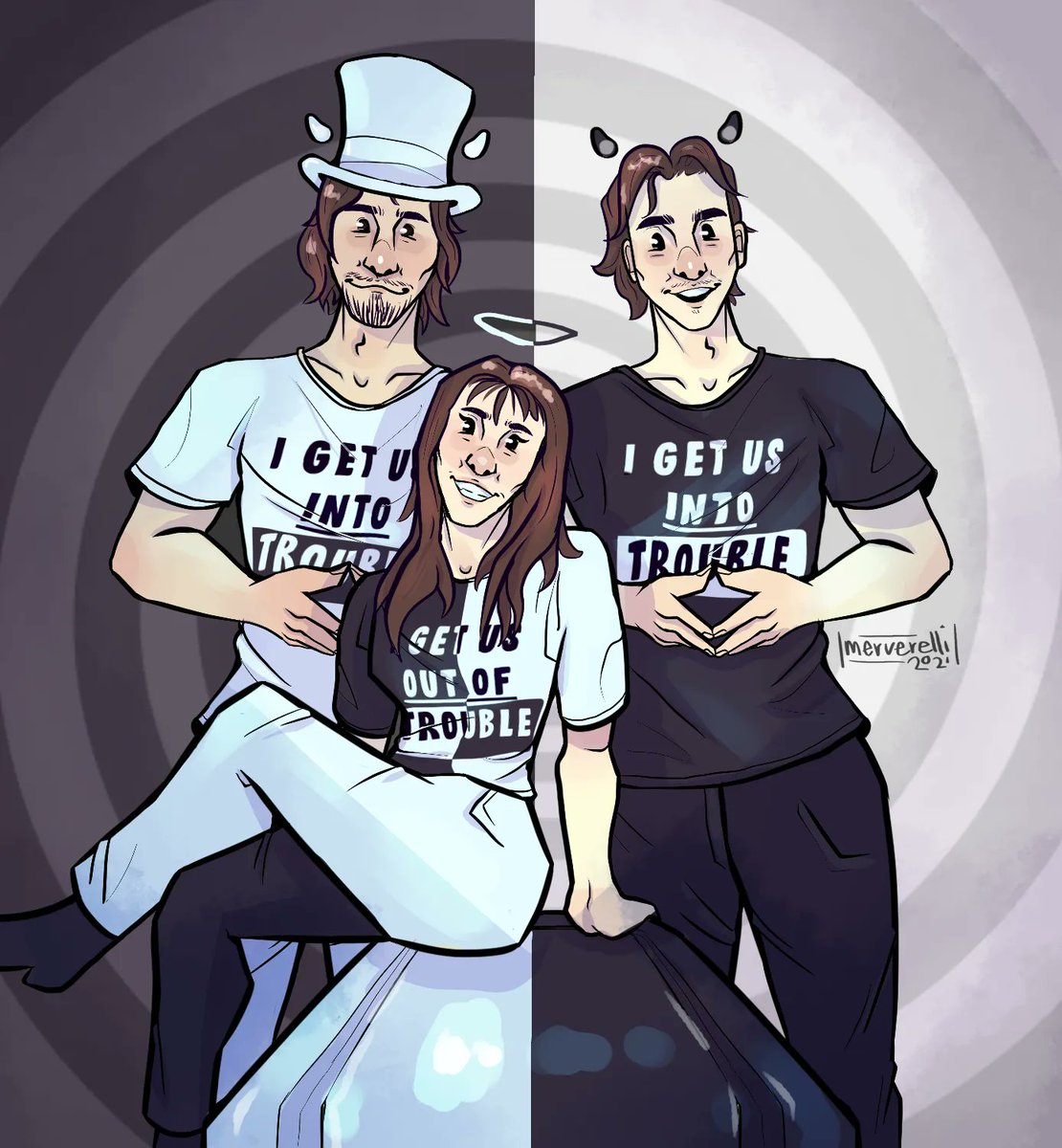 merverelli_'s tweet photo. happy death anniversary unus annus!! missing this dynamic real bad, so i heres final goodbye photo with matching shirts!!

🖤⌛🤍 memento mori 🤍⌛🖤 https://t.co/zSnDc51IRM