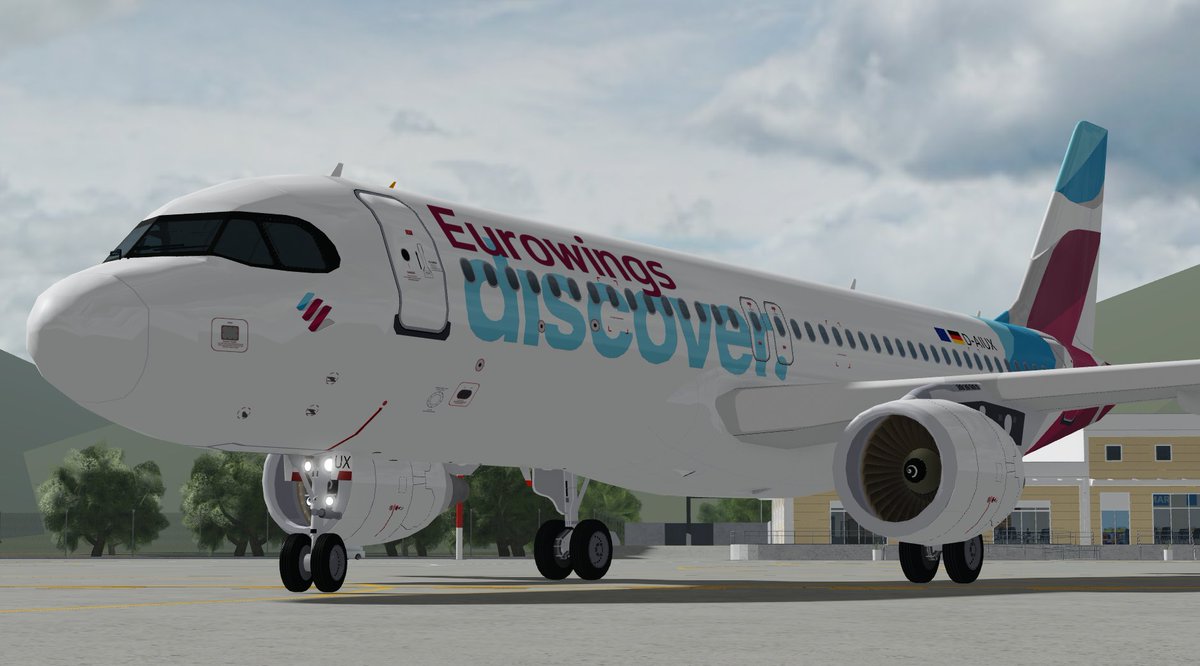 Ollie_Aviation's tweet photo. Exterior of my A320 complete, 🇩🇪 2 Eurowings liveries (D-AIUX and D-AEWT) pictured at Samos Airport. Full A320 family Coming soon... #roblox #robloxdev https://t.co/lpW7ZArB3E