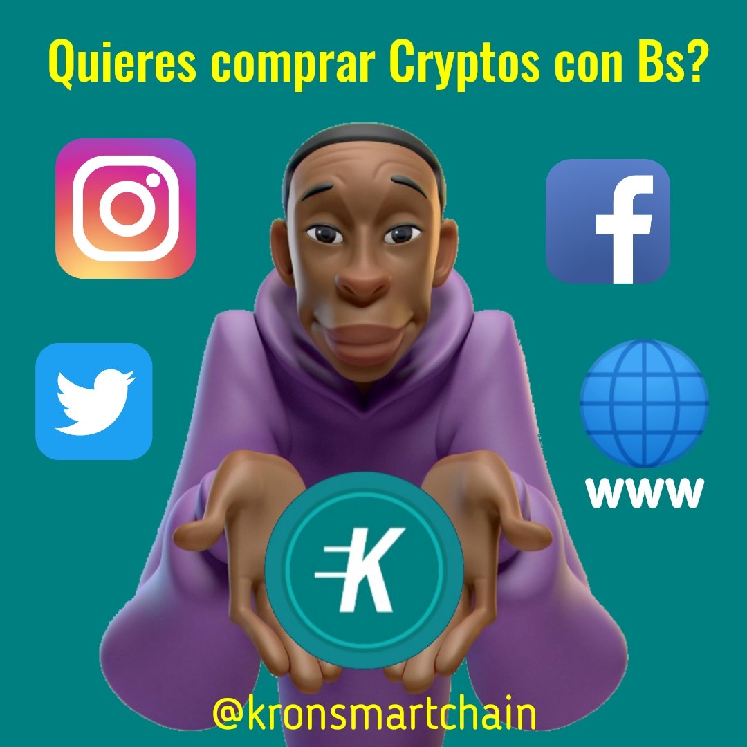 Utiliza la plataforma Atomic Dex de la KSC para comprar criptos en Bs.
 kronchain.tech
#Kronsmartchain #blockchain #token #NFTs #Binance #BTC #ltc #bnb #DeFi #Criptomonedas #Ethereum #bch #doge #ves #bolivares #Bs #BSC