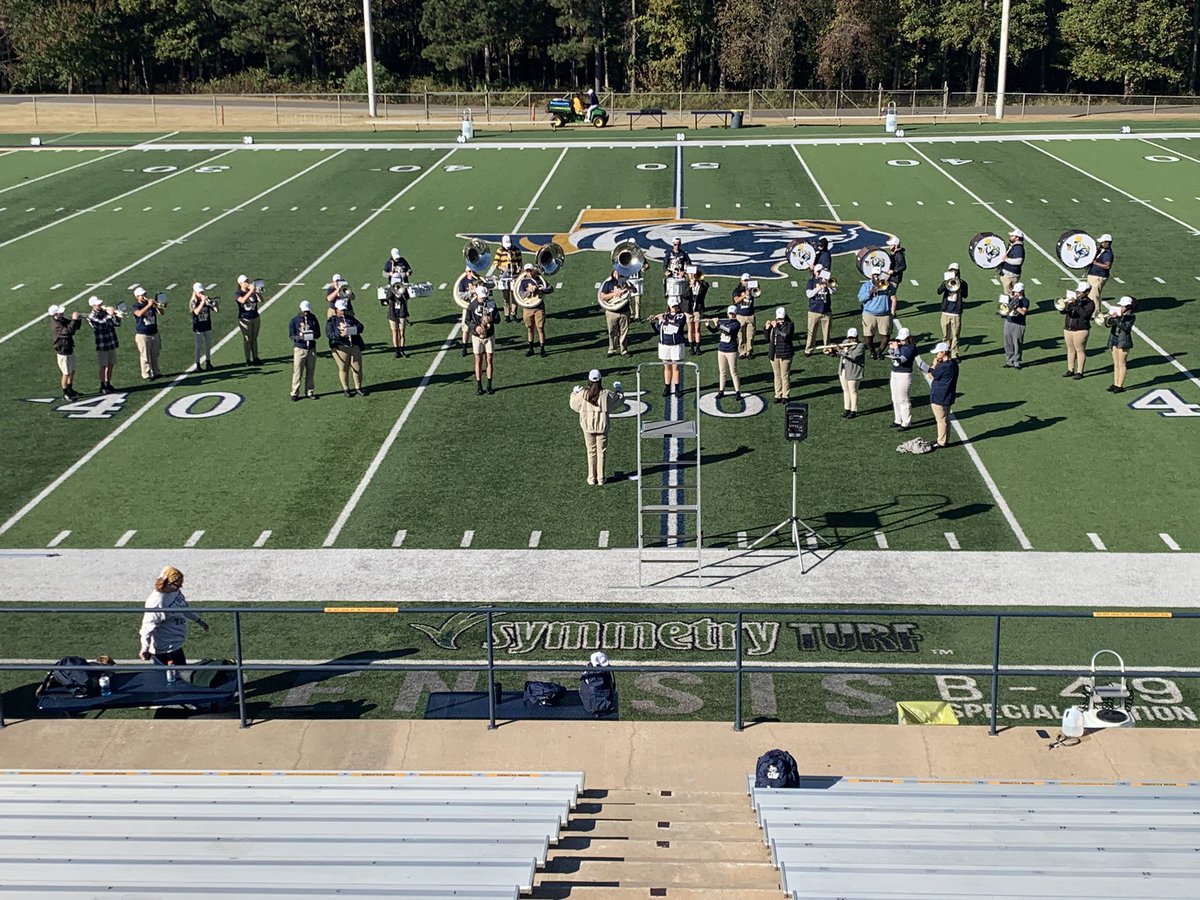 The Marching Tigers are getting read for the game today! Let’s go Tigers! #football #band