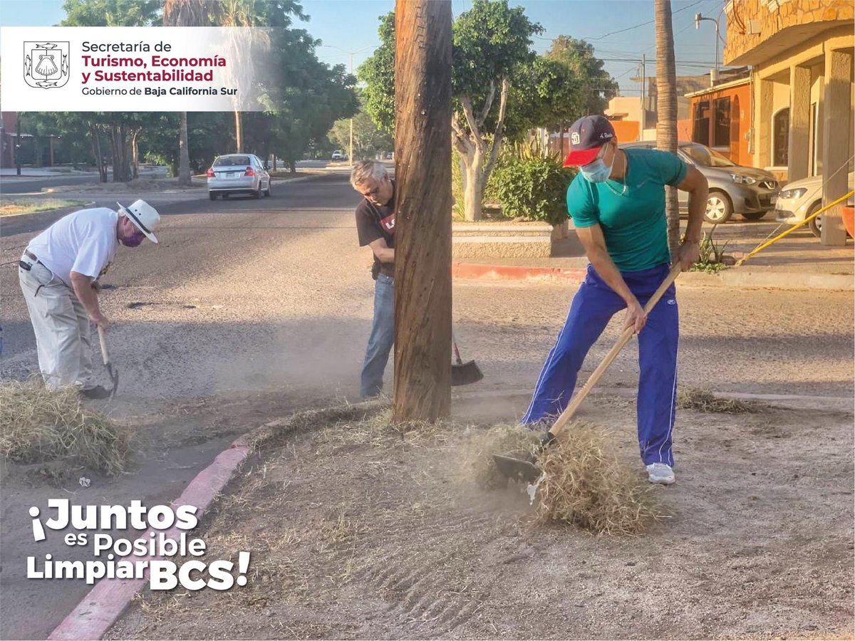 SECTURBCS's tweet photo. ¡Estamos en jornada de limpieza en nuestra ciudad! 

En J. Mújica, de Misioneros Combonianos a Libramiento Daniel Roldán, realizamos acciones de barrido, deshierbe y pintado de guarniciones. ¡Gracias equipo SETUES! 👏#JuntosEsPosibleLimpiarLaPaz #SETUES https://t.co/NNyGPXDcZm