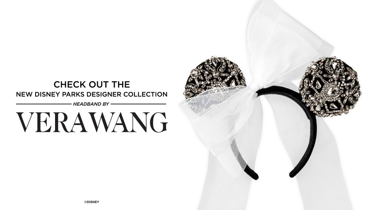 DisneyParks's tweet photo. Attention, Disney fashionistas: The new #DisneyParksDesignerCollection ear headband by @verawang is coming on Monday to @WaltDisneyWorld and @shopDisney, and coming on Tuesday to @Disneyland, and we canโt wait! Mark your calendars accordingly: https://t.co/4LVXUlieIi https://t.co/Egf2v95zya