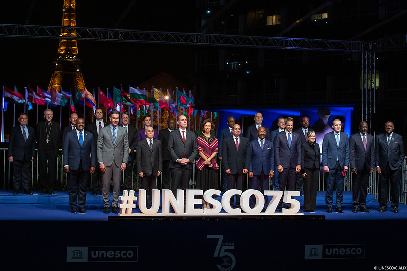 UNESCO's tweet photo. Together for education.
Together for sciences.
Together for culture.
Together for information.
Together for peace.

It's only together that we can build a better future for all.

On #unesco75, we thank all our Member States for renewing their commitment to humanity.

#unescoGC https://t.co/a7AyW6Fmu0