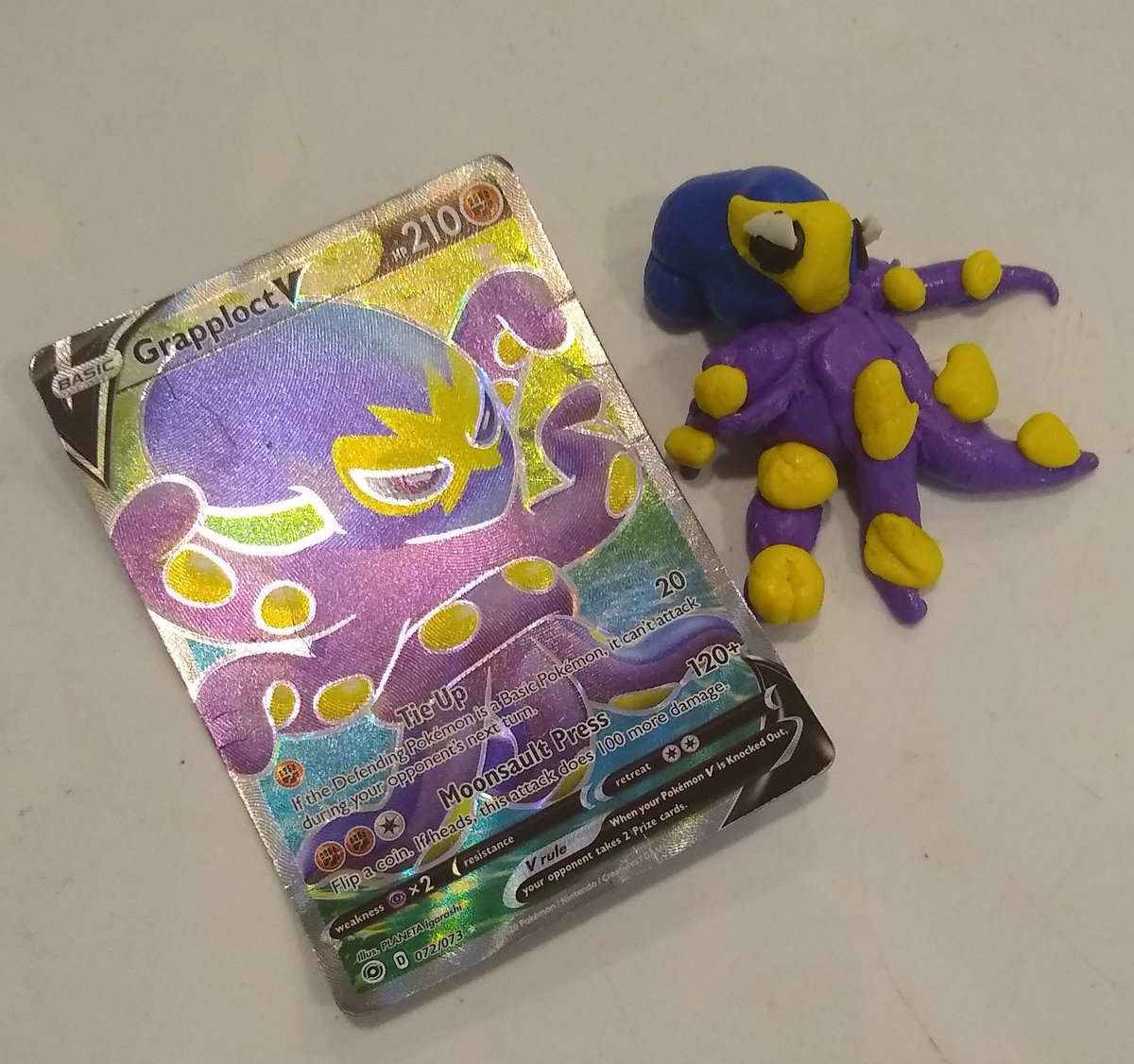 DrEmilyThomas's tweet image. Oscar (7) was so proud of his work, he asked me to share it.
So, here is #grapploct #modelingclay 
#art #sculpture #pokemon #proudmama #artist #kidart #pokemoncards