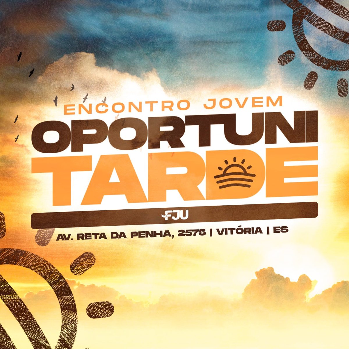 fju_es's tweet photo. Que a galera gosta de sair com os amigos pra comer antes do Encontro a gente sabe, mas tu já tá sabendo da OPORTUNITARDE? Não? Às 16H na Catedral de Vitória #VemPraFJU. Essa tarde ficará marcada na sua vida como o dia que você recebeu a mais valiosa oportunidade!
#FJUES https://t.co/yuMgXyAxrB