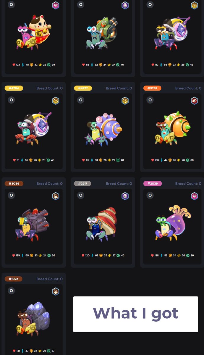 BenWeez90's tweet photo. What I want vs what I got  :)) 
Congratulate guy got Avalanche Crab

#crabada #avalance #todamoon https://t.co/KSqACS4XlA