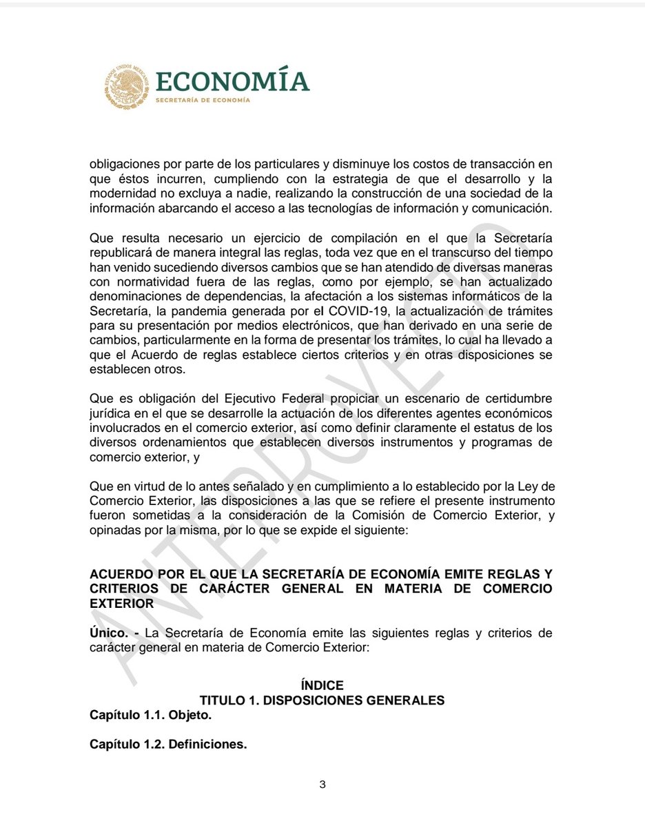 LeonoraTrade's tweet photo. #Participa @CONAMER_MX 11/11/2021 #Anteproyecto ACUERDO por el que la Secretaría de Economía @SE_mx emite reglas y criterios de carácter general en materia de Comercio Exterior.
https://t.co/rGeU5qXEw9

#DGFCCE
#CertificadosDeOrigen
#IMMEX #NOM #VUCEM
@SNICEmx

@OliviaSalomonV https://t.co/rIHYkAEF5e