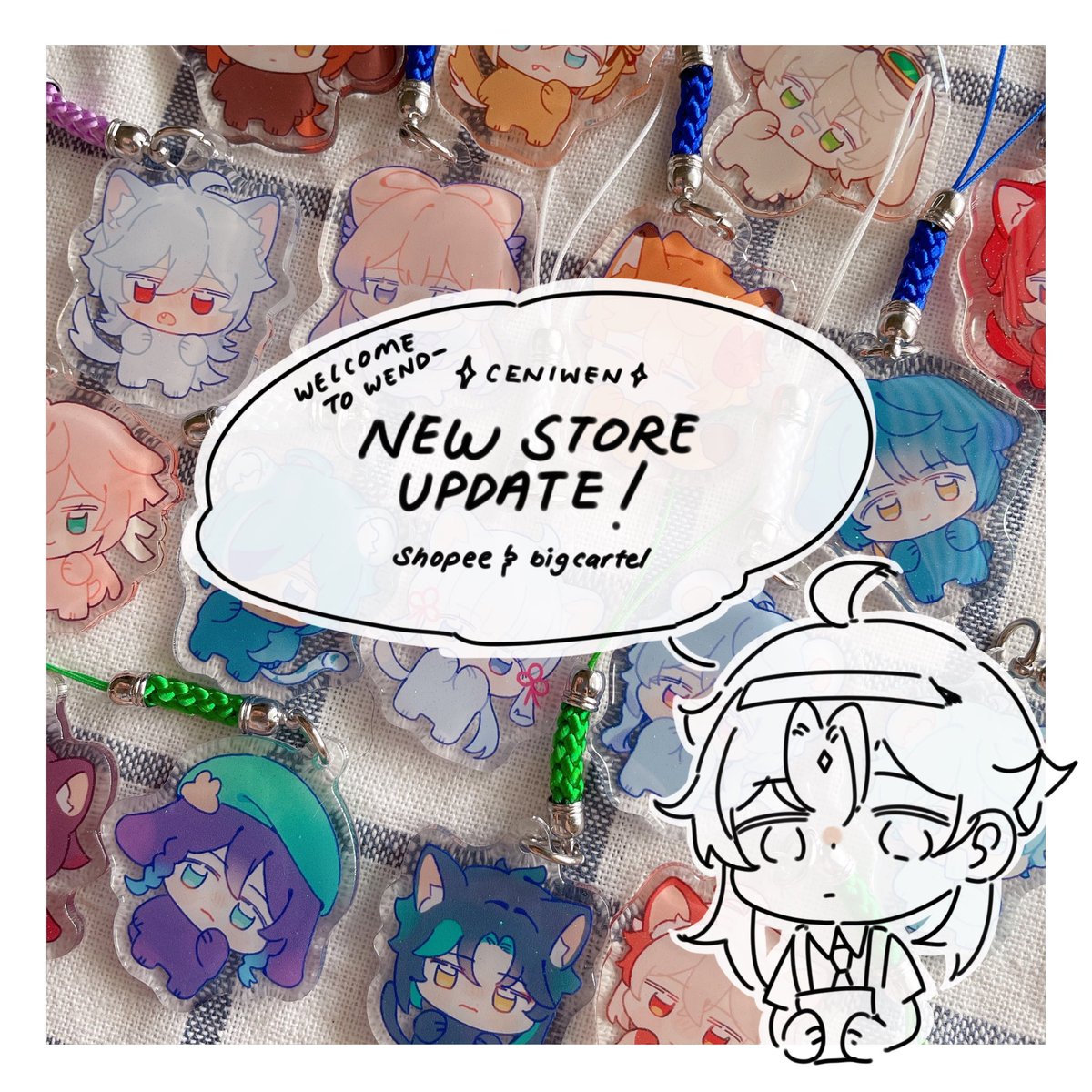 [RTs Appreciated ❣️]

Hellooo~ I've finally updated and opened my online store 😭 I now ship worldwide!! Charms are limited but I will open preorders after ^o^ Links are in replies

#原神 