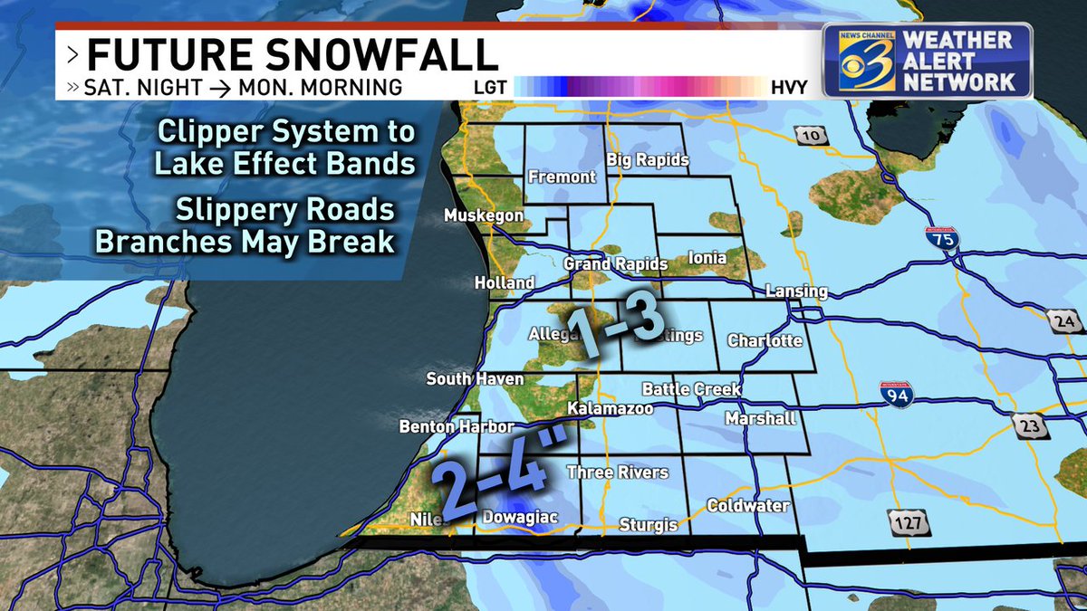 Christina4casts's tweet photo. More #snow on the way as a clipper system dives in overnight into Sunday, with a transition to some lake effect Sunday night into Monday. https://t.co/vQ1mtKyrhF