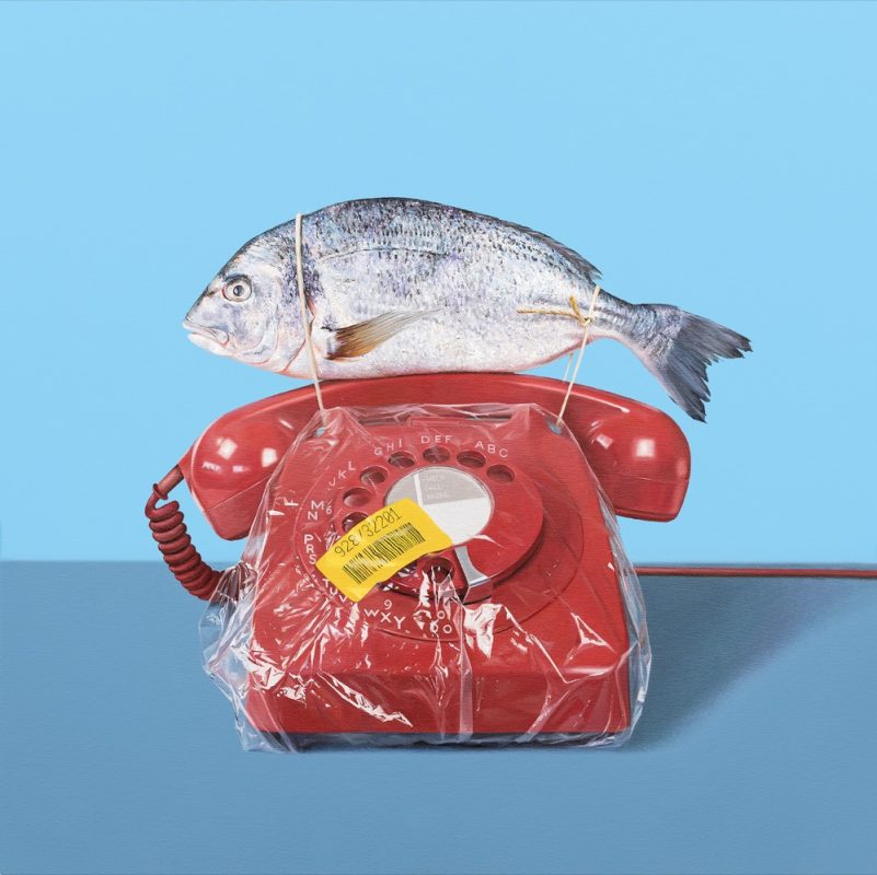 Fadhlaoui2's tweet photo. #TélephonesDansLArt Red-Herring.-80cm-x-80cm..#peinture #StephenJohnston https://t.co/PqOPRUrMqt