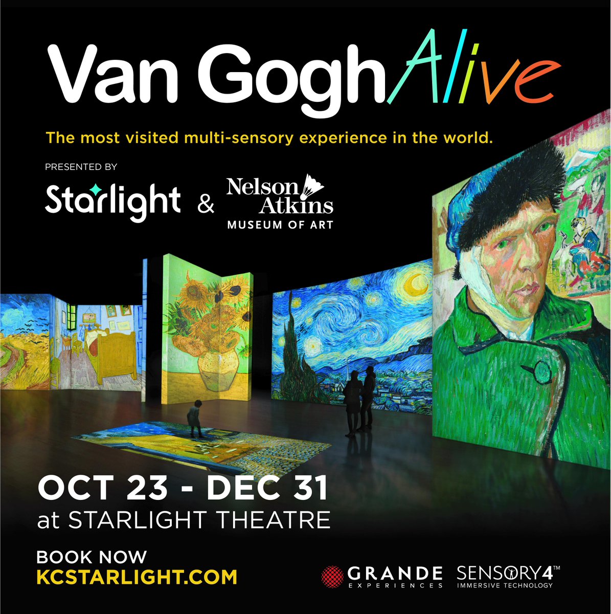 Enjoy the Van Gogh Alive exhibit at Starlight Theartre! AARP Members receive a 10% discount per ticket purchase! Tickets must be purchased through Starlight. Click link to purchase: spr.ly/6012Jdjnp