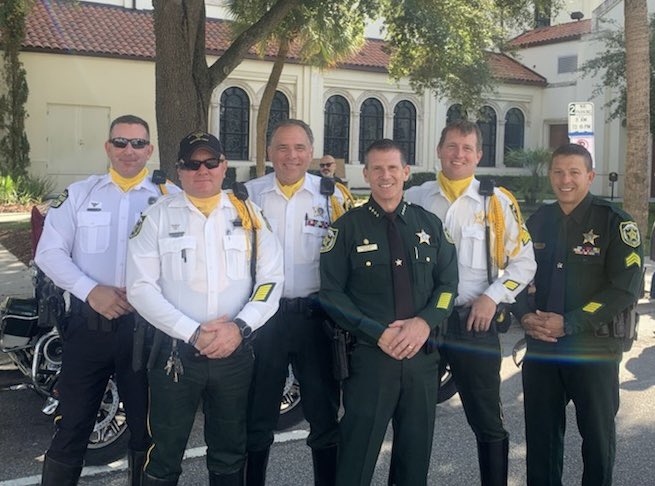 OrangeCoSheriff's tweet photo. We’re out with @SheriffMina and our deputies at the Veteran’s Day Parade honoring all those who have served in our great nation’s military. If you see them on the parade route say hello! https://t.co/96HTkFsX4Z