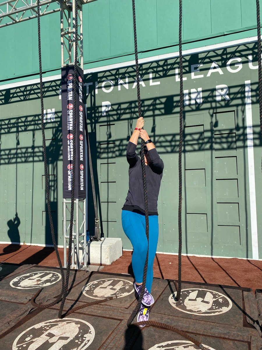 BNHS_Softball's tweet photo. ✅ Rope climb in front of the Green Monster at Fenway? 

Shout out to Coach Key for her Spartan Race finish this morning 💪🏻 https://t.co/YyjnZVosOP