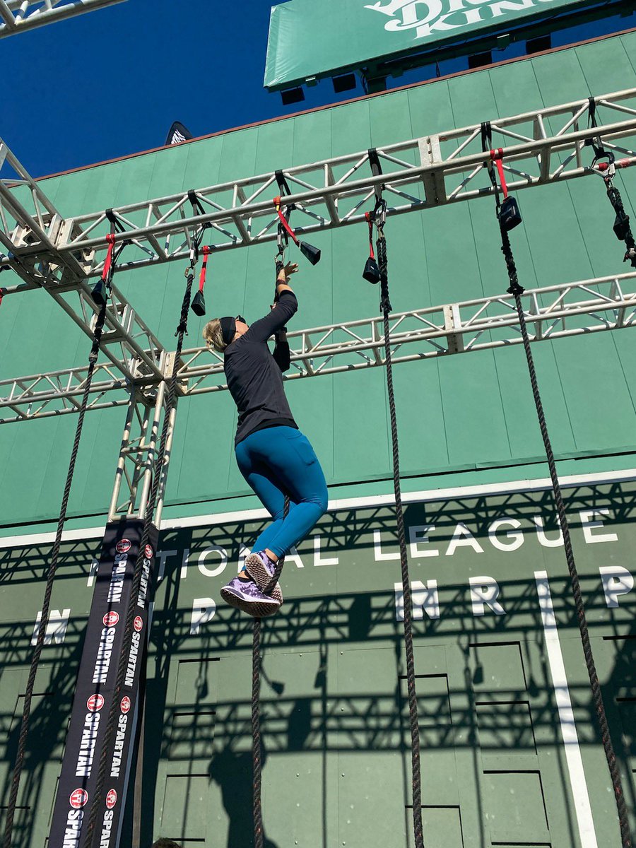 BNHS_Softball's tweet photo. ✅ Rope climb in front of the Green Monster at Fenway? 

Shout out to Coach Key for her Spartan Race finish this morning 💪🏻 https://t.co/YyjnZVosOP