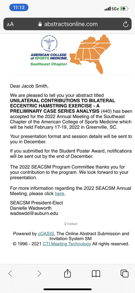 nsiekirk's tweet photo. Congratulations to my students and collaborators! Two abstracts and a symposium accepted @seacsm @seacsmbig https://t.co/PqirFxqWuz