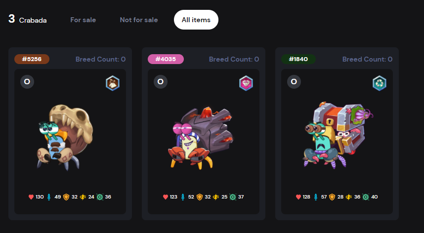 ginonyaju's tweet photo. My @PlayCrabada looks lit. #LFG #WGMI https://t.co/olwuOMNPLg