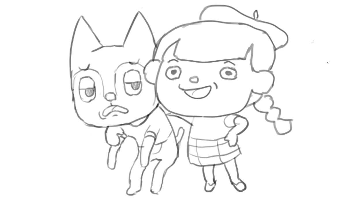 drawings on my animal crossing tumblr from yesterday based on prompts 