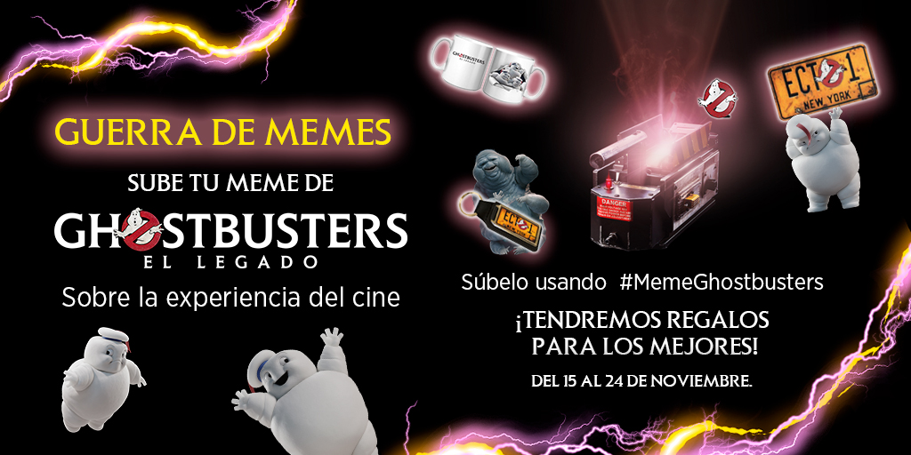 Cinepolis's tweet photo. ¿Tú si le sabes? Es hora de demostrar tu talento memero. Participa en mi pelea de #MemeGhostbusters en Twitter e Instagram. No olvides etiquetarme. Tengo fantasmagóricos regalos para los mejores. Consulta bases y condiciones https://t.co/Q4yhIGEQww https://t.co/dFMjHMQEj7