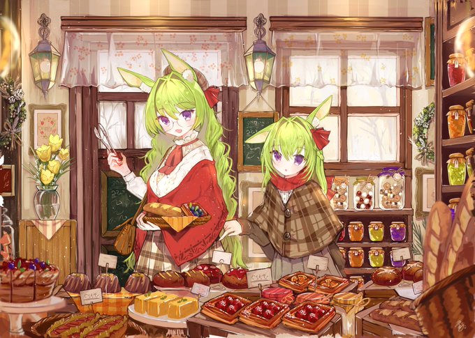 「どれにしようねー」
🥐🍞🥖#創作 
