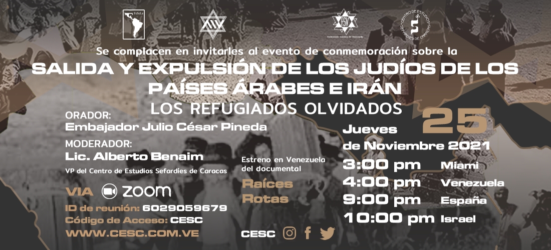 CESC_VE's tweet photo. Documental Raíces Rotas.
https://t.co/uzPuoQF3DD
ID de reunión: 602 905 9679
Código de Acceso: CESC

#RefugiadosOlvidados #Expulsión #RefugiadosJudíos  #RaícesRotas #Antisemitismo #Discriminación #Xenofobia #Antisionismo #FSV #ISEJ #Fesela #CESC #AIV #Kehilá #Israel https://t.co/RFSYys8OVI