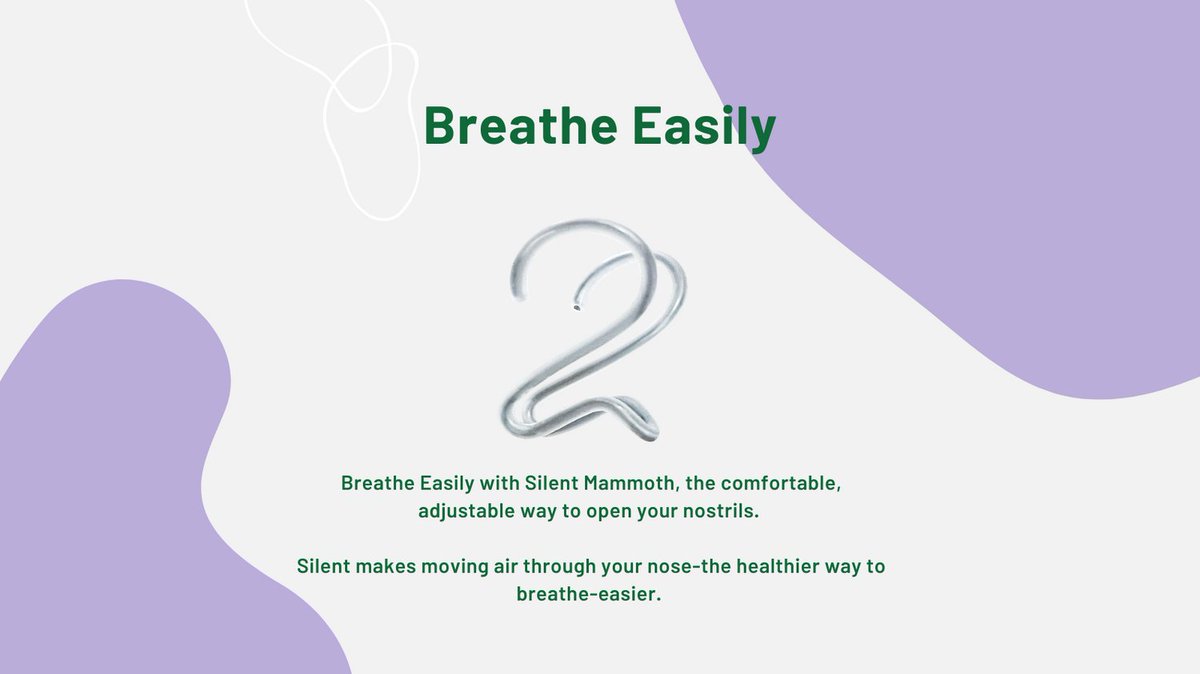 Comfortable, adjustable, and lightweight-Silent helps open your airways and Breathe Easily through your nose. 

#breatheeasily #allergyfriendly #stopsnoring #breathe #silentmammoth