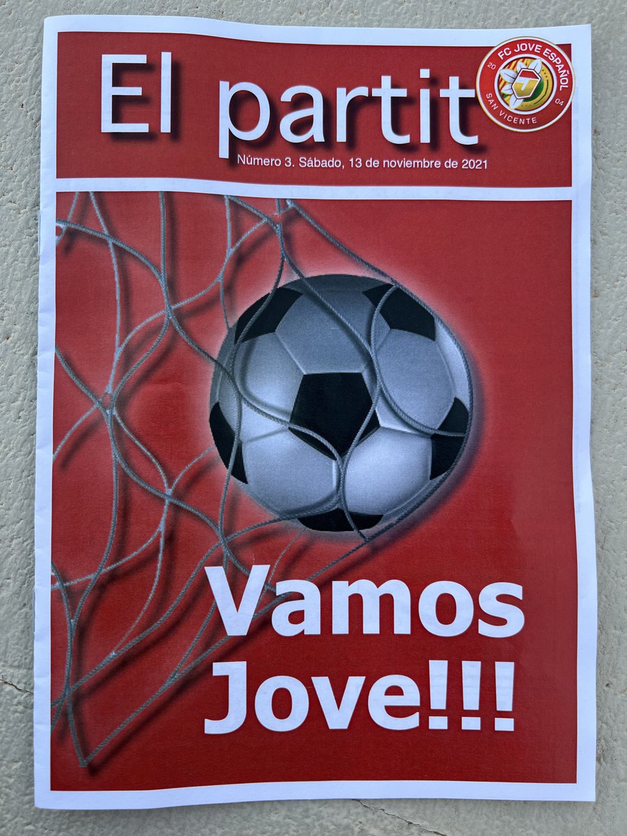 Andres_Estan's tweet photo. 📝 Mi punto de vista de la actualidad del @jovesanvicente y su nuevo técnico, en la revista gratuita #ElPartit, que se reparte en la Ciudad Deportiva de San Vicente.
#VamosJove 🔴⚫️ https://t.co/421NW6nwhf