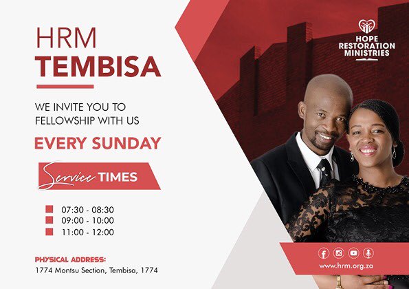 HopeRestoration's tweet photo. Hi family, trust everyone is having a great weekend and to make it even more greater remember to join us in one of our campuses near you. Our fam in Roodies they’ll be celebrating 6th year of God’s faithfulness, sithi Ebenezer🙌🏾#HRMOnline #Rebuild2021 #Refuel 1/2 https://t.co/QieWtdOwjz