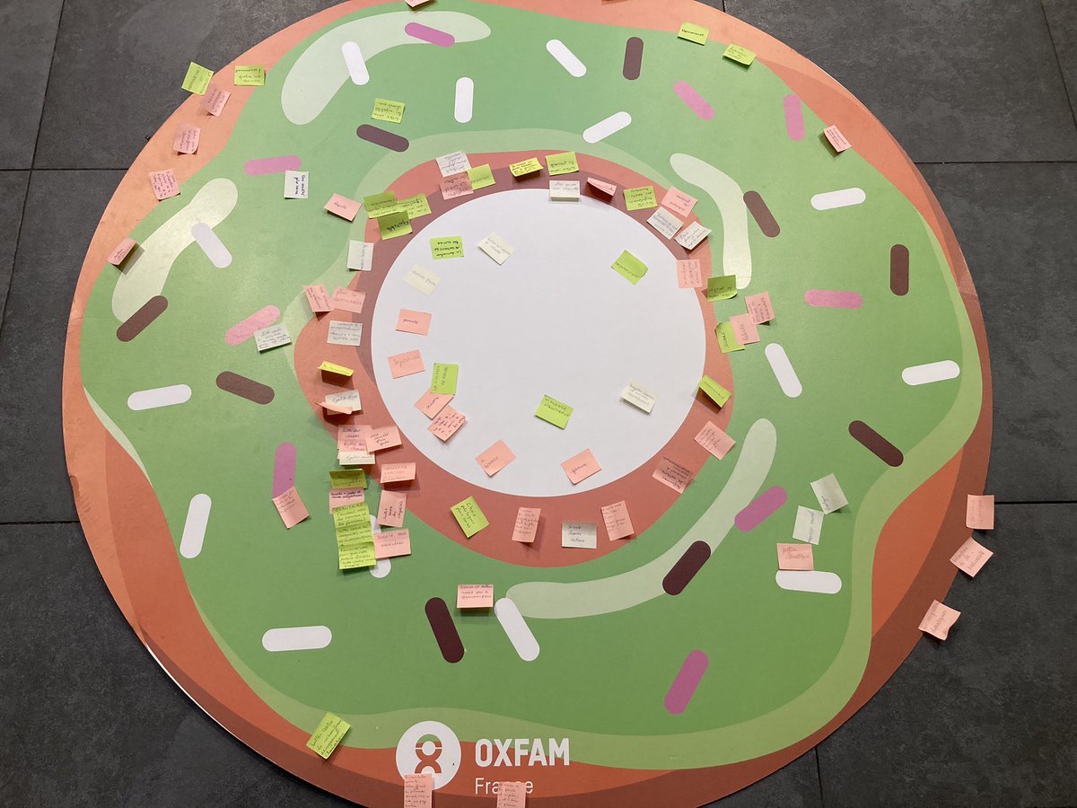 oxfamfrance's tweet photo. 👀Et si un donut (vert) pouvait changer le monde ? 

Avec @QParrinello, les jeunes font connaissance avec la théorie économique de @KateRaworth qui allie préservation de l’environnement et conditions de vies dignes pour tout.e.s ! 🍩 

A (re)découvrir : https://t.co/i0VuwGH2OG https://t.co/4TjgthhRri