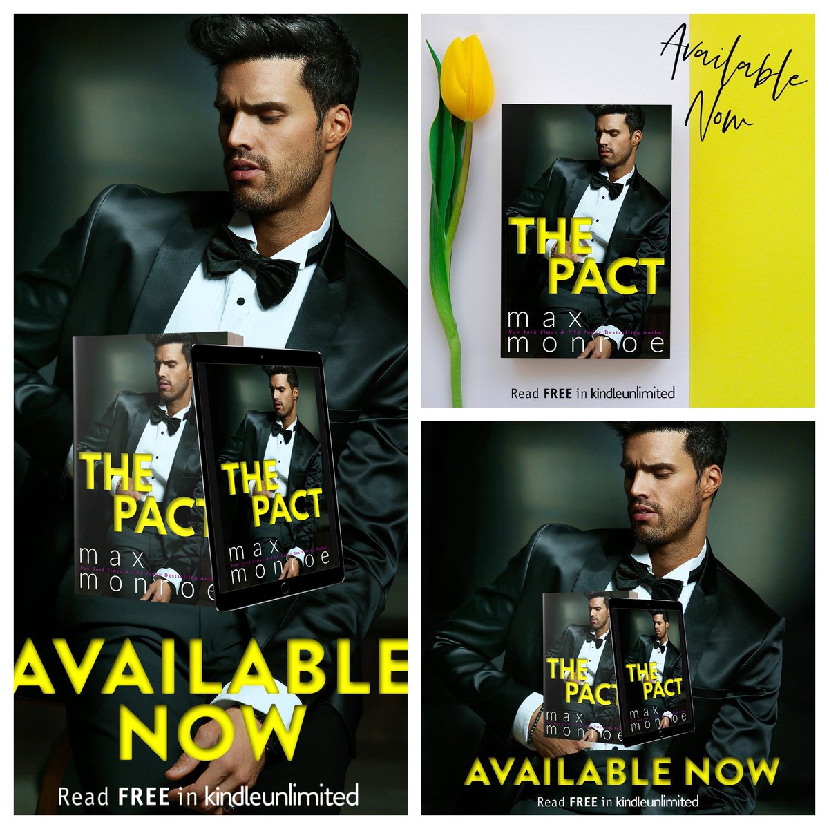 LilibetBomb's tweet photo. The Pact, an all new rom com with a twist from New York Times bestselling author @authormaxmonroe is now available!

Get ready to laugh and swoon→ https://t.co/SxqZiFNZjw

#thepact @jennw23 #KU #romanceaddict #lovestory #romcom #romancereads #maxmonroe #socialbutterflypr https://t.co/4lNM0BsvK3