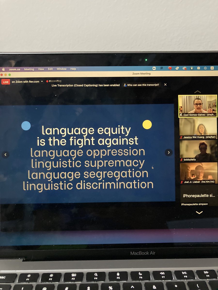 HuangJaz's tweet photo. Truly inspiring start to the AIELOC conference tonight. @de_fine #dayofabsence @cecigomez_g #languageequity is the fight against lang supremacy @MerrittTiwana Constance Collins #criticalservicelearning So much learning, love & solidarity in one space ❤️🔥✊🏼#intlELOC https://t.co/nmuCMITOF6