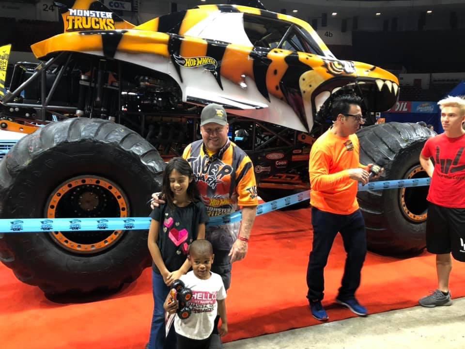 candiey's tweet photo. Hey Freddie, I’ll try to make sure my shoes stay tied today! My son and I are on our way. Last time was California, but we’ve learned everything is bigger in Texas!  #HotWheelsMonsterTrucksLive https://t.co/9V01mdn3qg