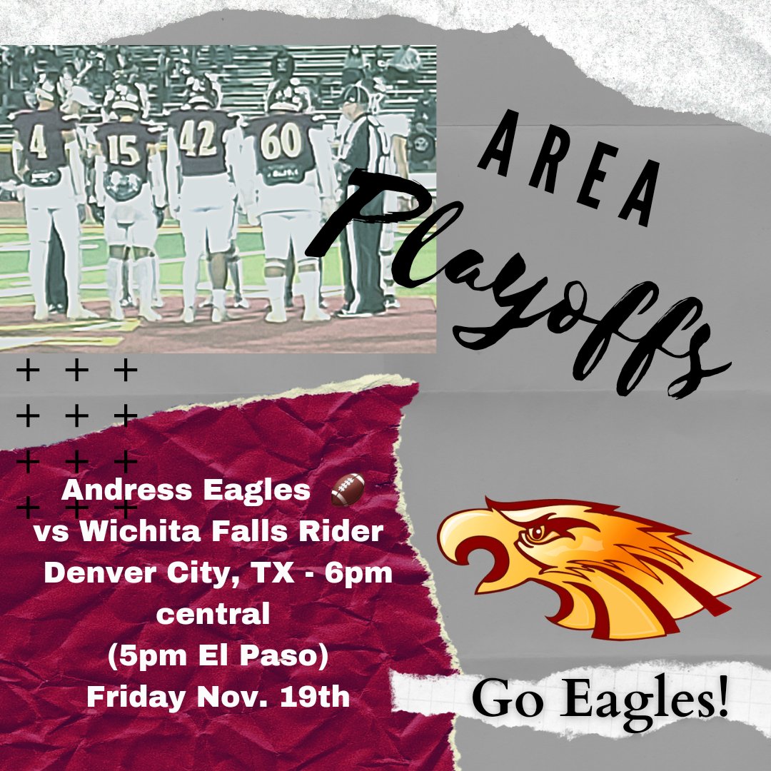 MartyTeran915's tweet photo. Andress Eagles 🏈 area playoff time! Go Eagles 🔥 🦅
@AHSGoldenEagles @AndressFootbal2 @EagleFBBooster @Joseph13464651 @Cluna04Luna @ElenaMo2016 https://t.co/9DnbsDCEEN