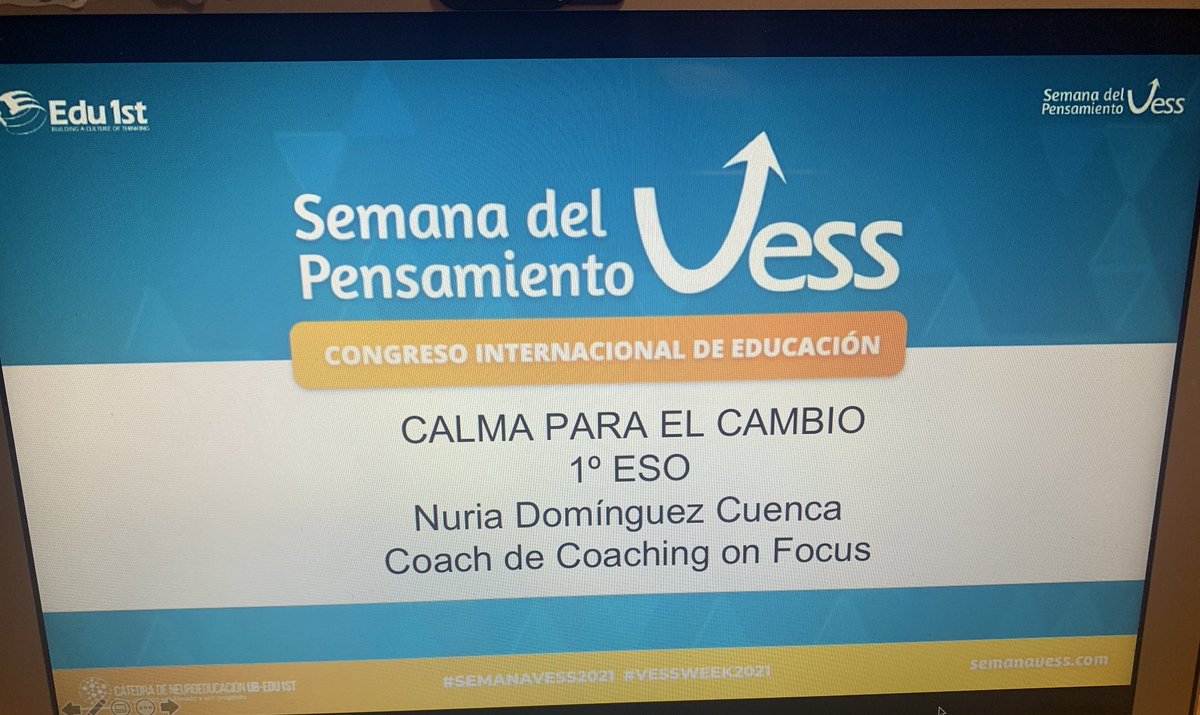 Gracias <a href="/Edu1stVESS/">Edu1st</a> por darnos la oportunidad de participar en la #semanavess2021 con nuestras ponencias sobre “La humanización del dato en el sector educativo” y “Calma para el cambio: gestión emocional y Mindfulness en 1º ESO. #educación #coaching