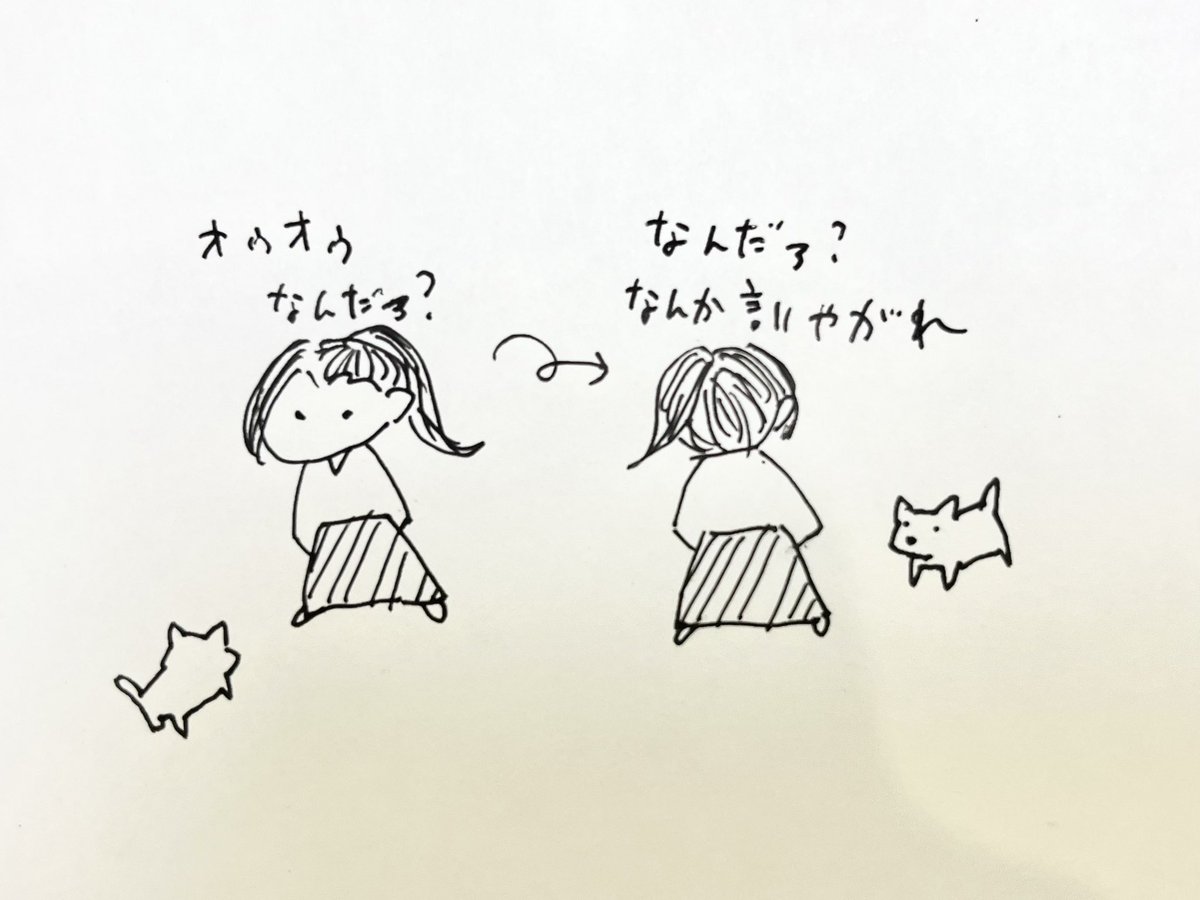 寝る前に描いたその辺の犬にケンカ売るちか 