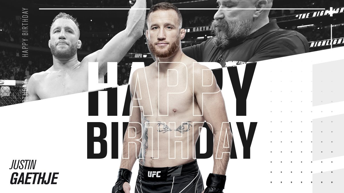 ufc's tweet photo. Wishing 𝐓𝐡𝐞 𝐇𝐢𝐠𝐡𝐥𝐢𝐠𝐡𝐭 @Justin_Gaethje a very Happy Birthday 🎂 https://t.co/8dZyHVhqSU