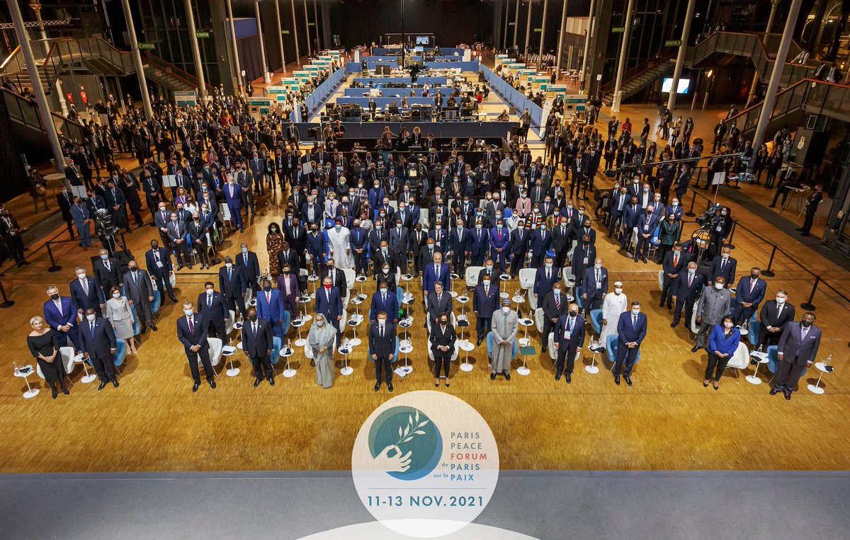ParisPeaceForum's tweet photo. 🤝 #ParisPeaceForum2021: Global leaders gathered to share insights on crucial global issues and discuss new forms of collective action to tackle them. 

👐 Thank you for joining us, we look forward to seeing you next year!

📸 Photo credit: @sbyconnection

#ParisPeaceForum2021 https://t.co/hMXL6miASH