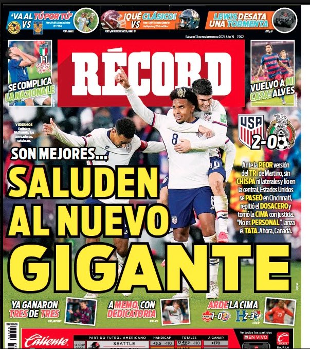 MenInBlazers's tweet photo. Good Morning. here’s your headlines 🇺🇸🇲🇽😭 https://t.co/vh69uVmZZW