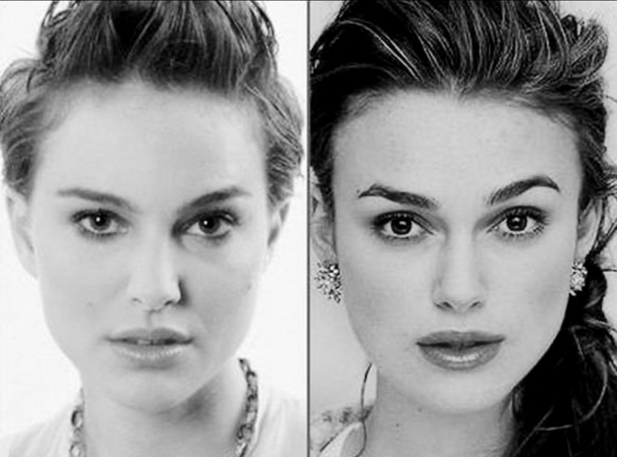 Natalie Portman and Keira Knightley. They looked so similar that when  Knightley played Portman's double in Star Wars, their mothers couldn't tell  them apart., image size:1200x888