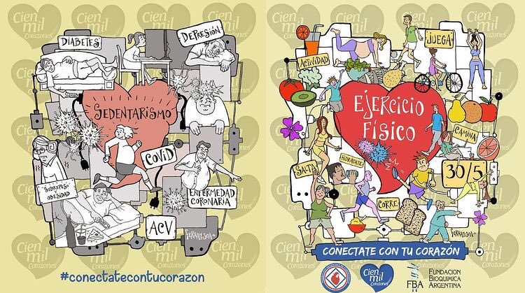 100milcorazones's tweet photo. La vida sedentaria trae aparejada infinidad de enfermedades tales como la diabetes, enfermedades cardiovaculares, obesidad, entre otras. Todos los movimientos incluidos en nuestra vida constituyen la actividad física. #conectarconlaactividadfisica #Cienmilcorazones #fba #fac https://t.co/rszwgicqu7