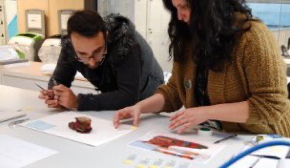 JoanneDyer_BM's tweet photo. #Museum30 Day 13 Of course my #SomethingTiny has to be our little Roman period stripy child’s sock from Antinoupolis, seen here @britishmuseum #ScientificResearch between @DiegoTamburini1 & I. Never underestimate the ability of something so tiny to tug on your heartstrings ❤️🧦🧶 https://t.co/0el4ds1XaB