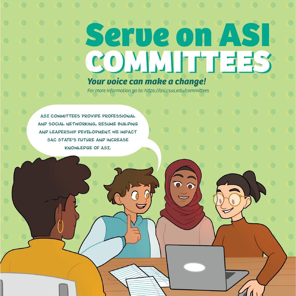 Interested in Student Government but aren't sure where to start? Join a Committee!! 🐝⚖️⁠
⁠
ASI offers students an opportunity to be an integral part of the decision-making process at @SacState. 
⁠
For more info about serving on ASI Committees click the link in our bio! 🖥️⁠