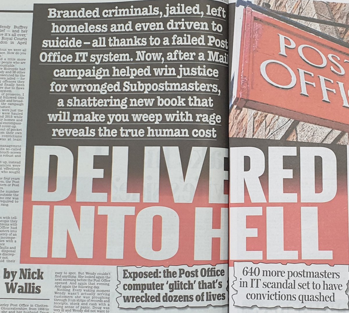 The Daily Mail have started their serialisation of my book. My thanks to the individuals and/or their families who allowed me to tell their stories. They are three examples of the dozens who have suffered. Every one a tragedy.

dailymail.co.uk/news/article-1…

#PostOfficeScandal